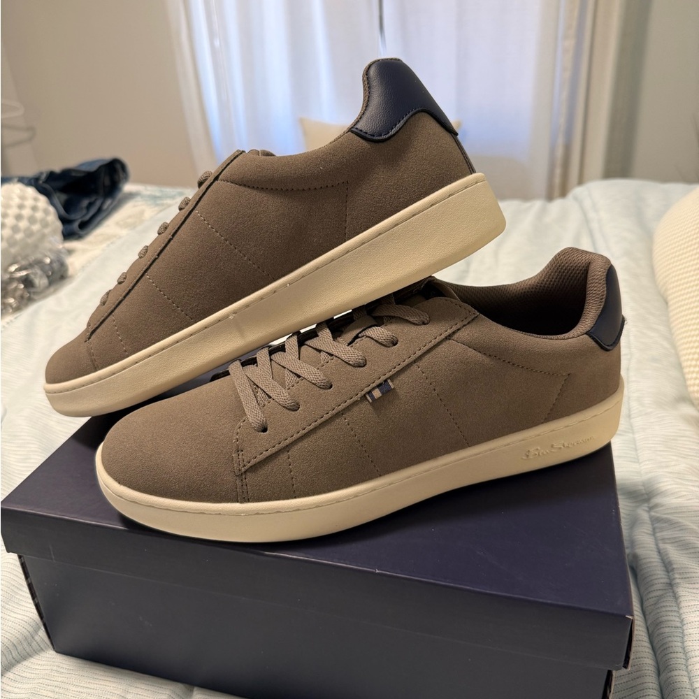 Ben Sherman Charcoal Navy Whisper White Men Size 12 Sneakers NWT